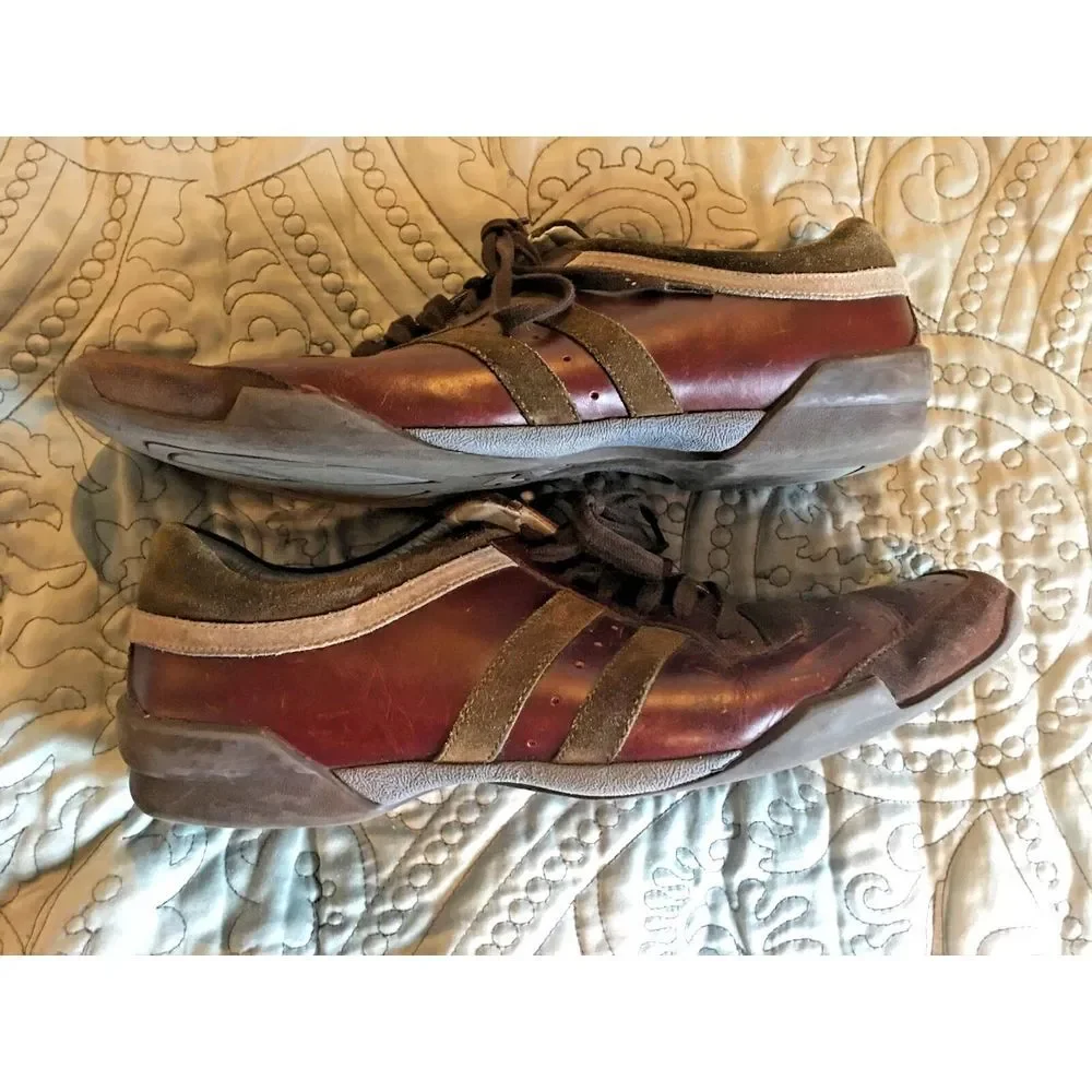 Men's Kenneth Cole Seeing Stripes Burgundy‎ Leather Fashion Sneakers Size 9 1/2M